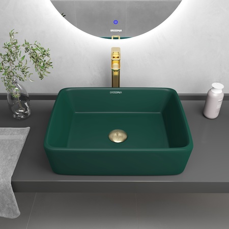 Раковина накладная (48х37) Grossman Color GR-3016OLM, Зеленый